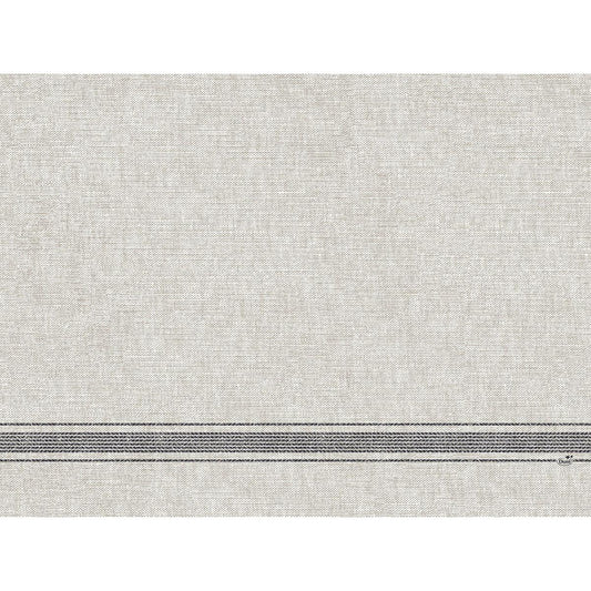 Die Dunicel-Tischsets 30 x 40 cm Cocina black der Duni GmbH haben eine beige strukturierte Oberfläche mit fünf parallelen schwarzen Querstreifen im unteren Bereich, einen unifarbenen Hintergrund und werden im 100er-Pack geliefert.