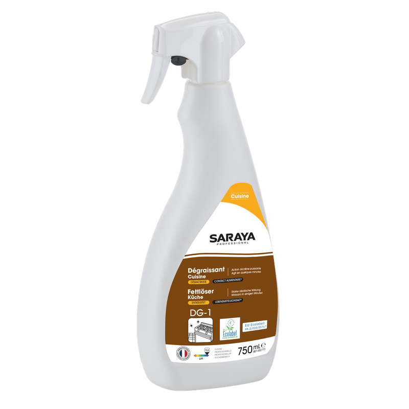 Saraya kuchyňský čistič / odmašťovač Ecolabel | Láhev s rozprašovačem (750 ml)