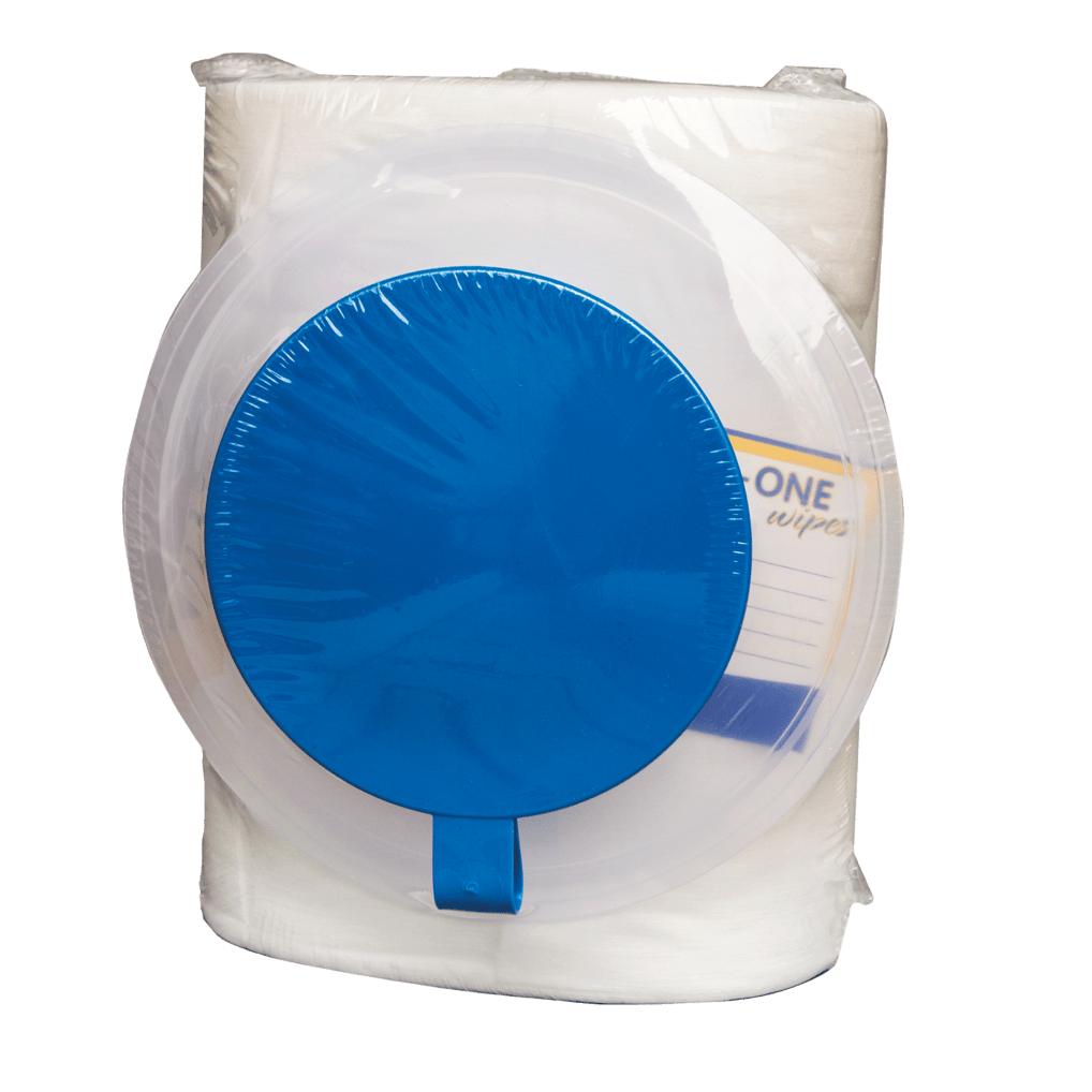 Balení netkaných utěrek DR.SCHNELL GmbH & Co. KGaA Dr. Schnell DESIFOR-ONE WIPES (90 utěrek), balené v plastu s modrým dávkovacím víčkem a částečně viditelnou etiketou na pravé straně.