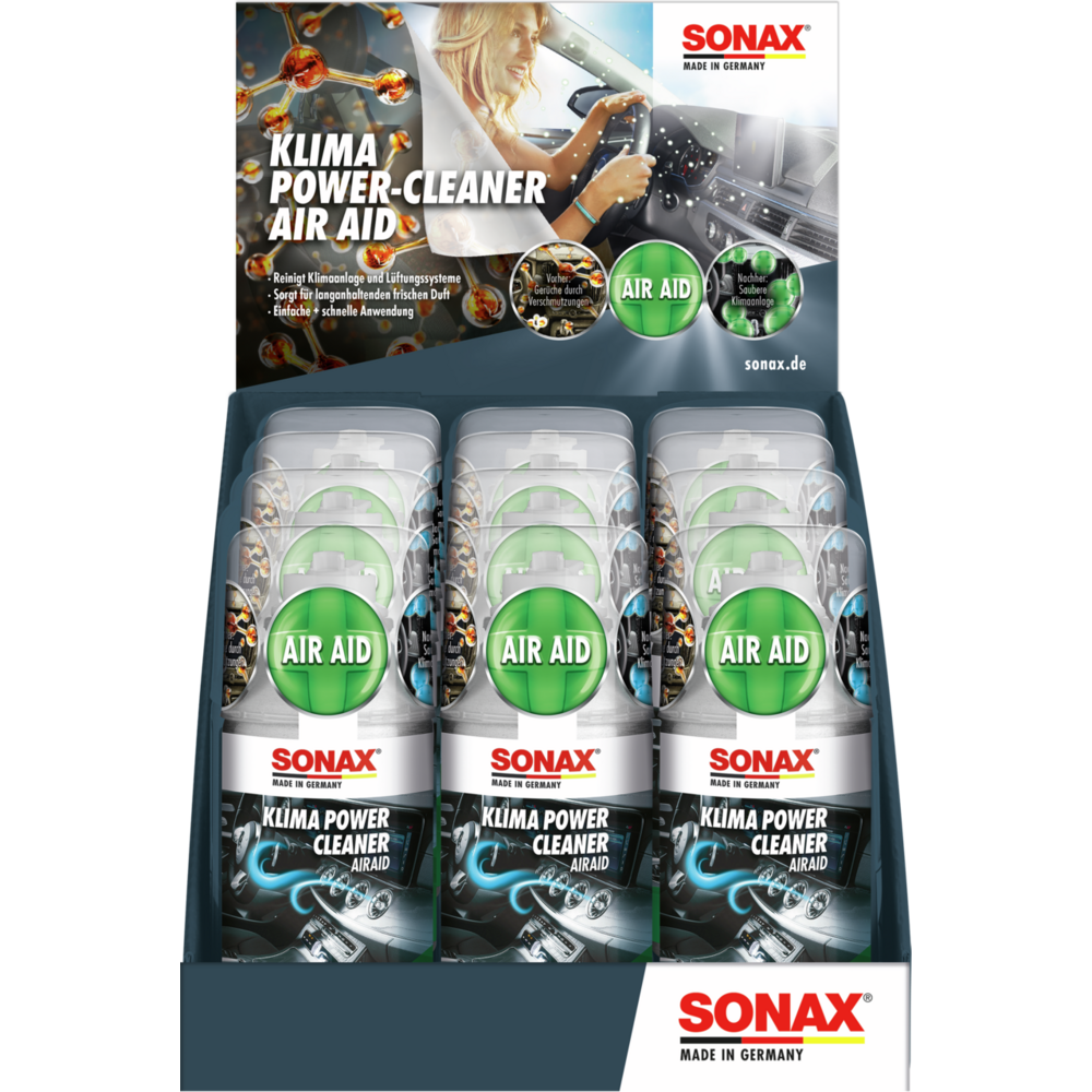 SONAX KlimaPowerCleaner AirAid Thekendisplay