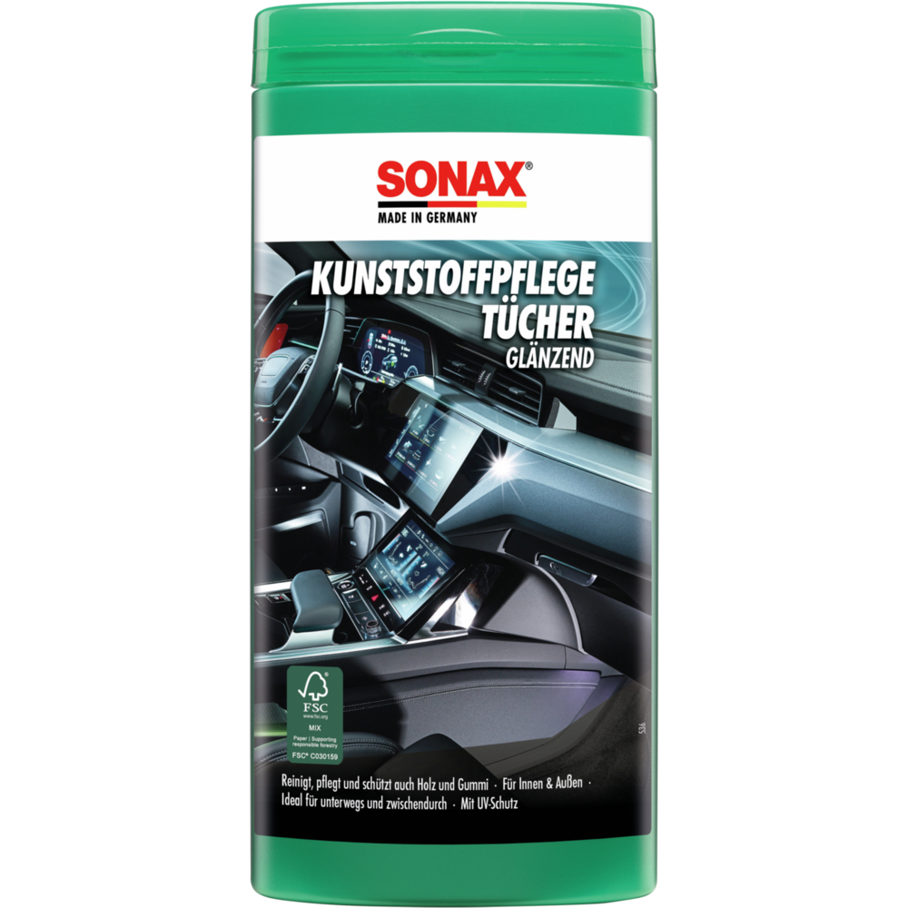 SONAX KunststoffPflegeTücher glänzend Box