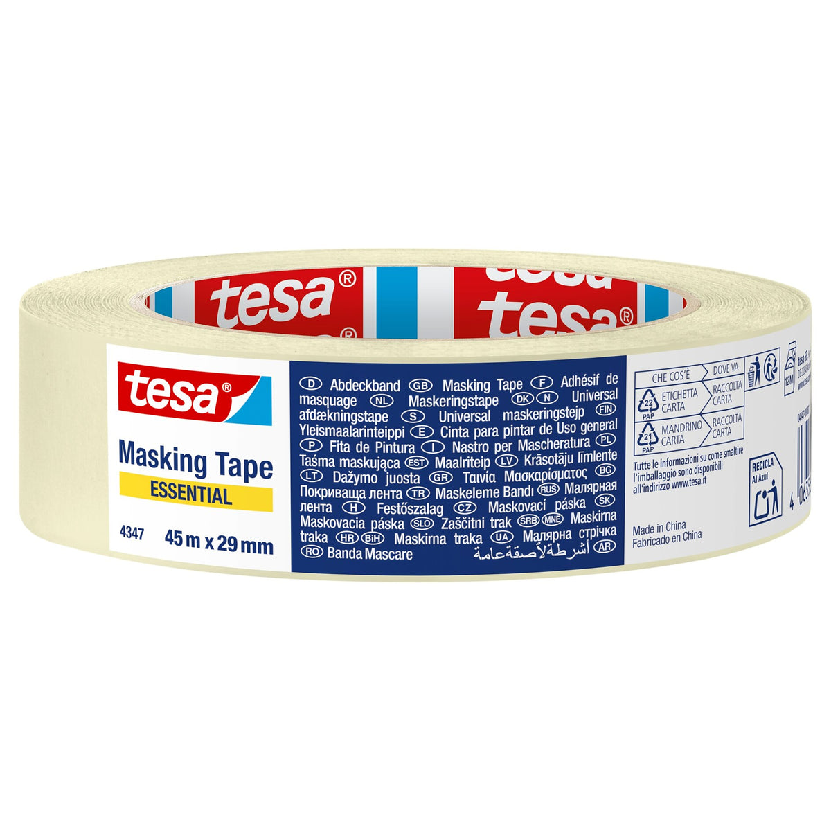 tesa 4347 Essential Papierklebeband, chamois 45 m x 29 mm