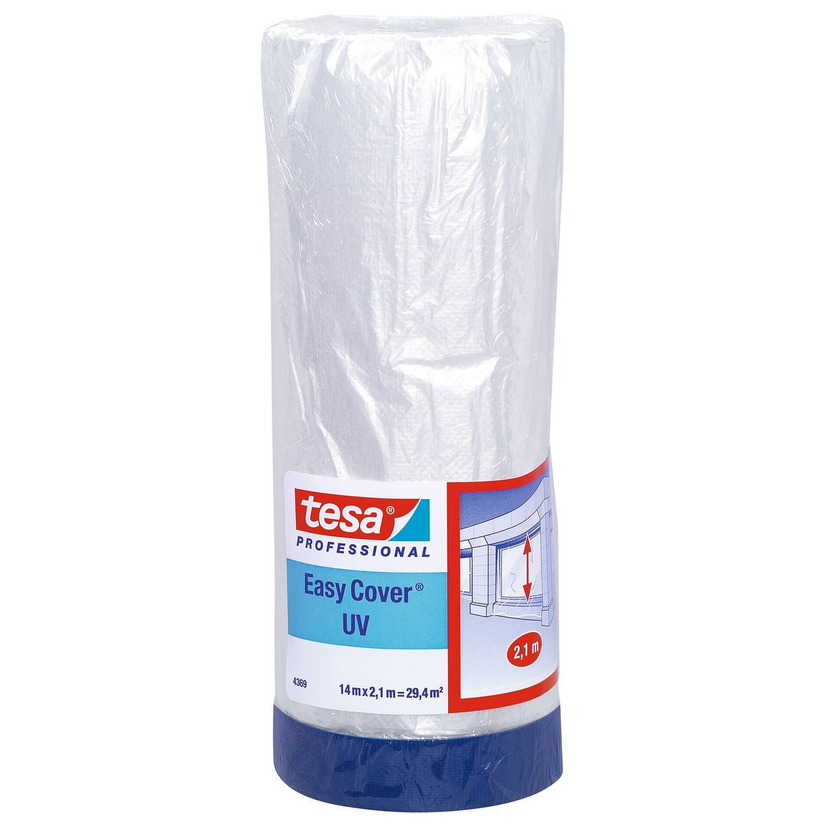 tesa Professional 4369 Easy Cover UV Gewebeband, blau 14 m x 2,1 m