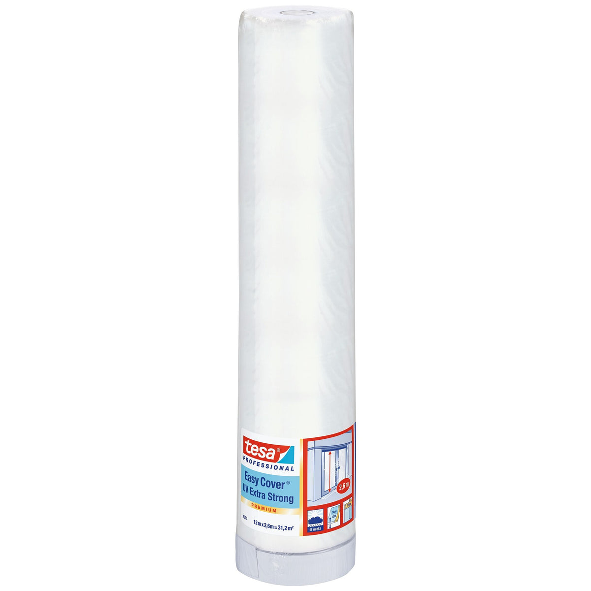 tesa Professional 4373 Easy Cover UV Extra Stark Abdeckfolie, grau-weiß 12 m x 2,6 m