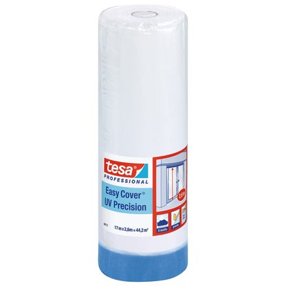 tesa Professional 4411 Easy Cover UV Präzision PLUS HDPE-Folie, hellblau 17 m x 2,6 m