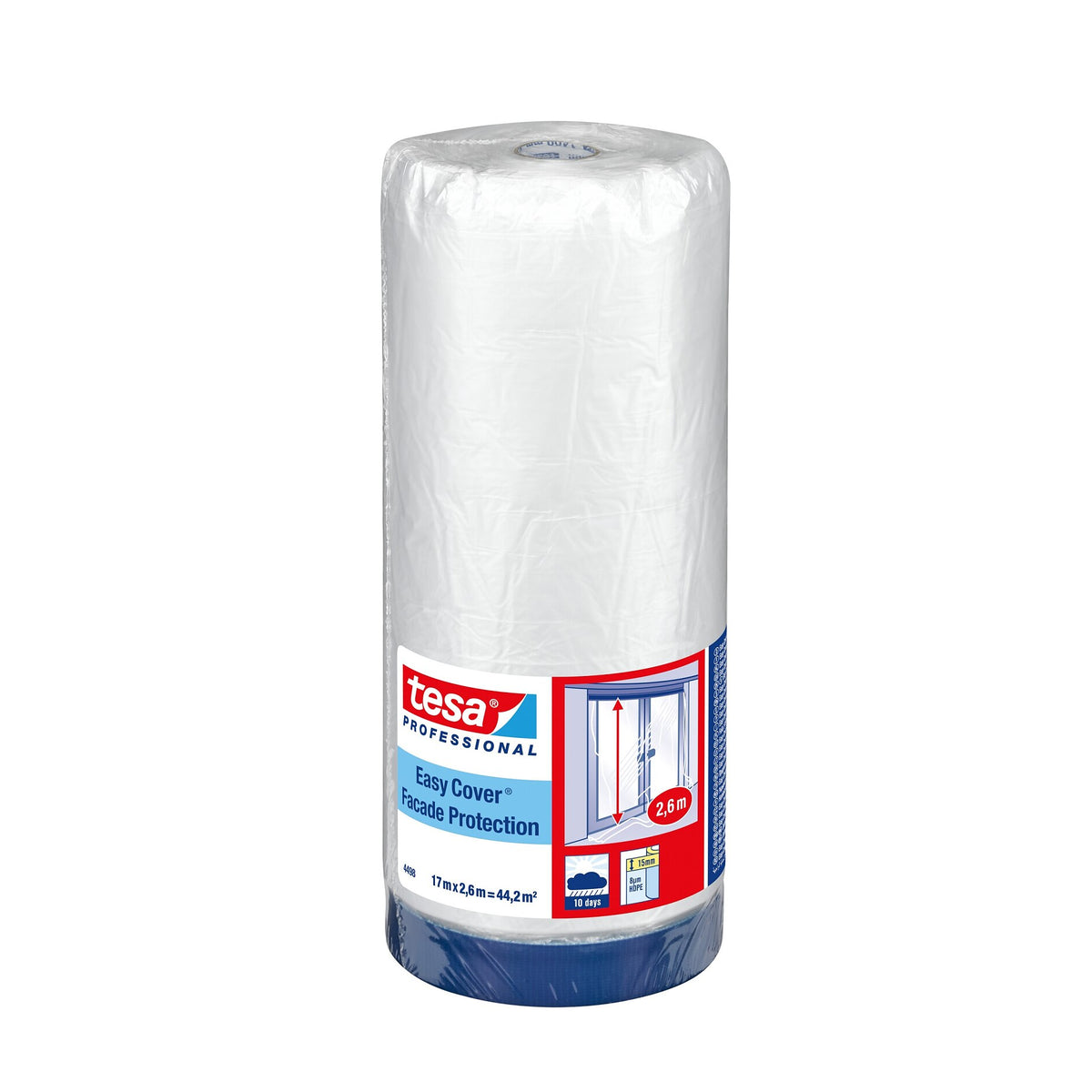 tesa Professional 4498 Easy Cover UV Gewebe Basic Gewebe-Putzband, ultramarin blau 17 m x 2,6 m