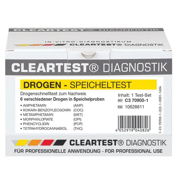Cleartest drogový test slin AMP50/MET50/OPI40/COC20/THC25/BZO20 Balení: 5 testů | Balíček (5 testů)