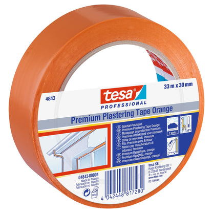 tesa 4843 Putzband Winterband, glatt, orange 33 m x 30 mm
