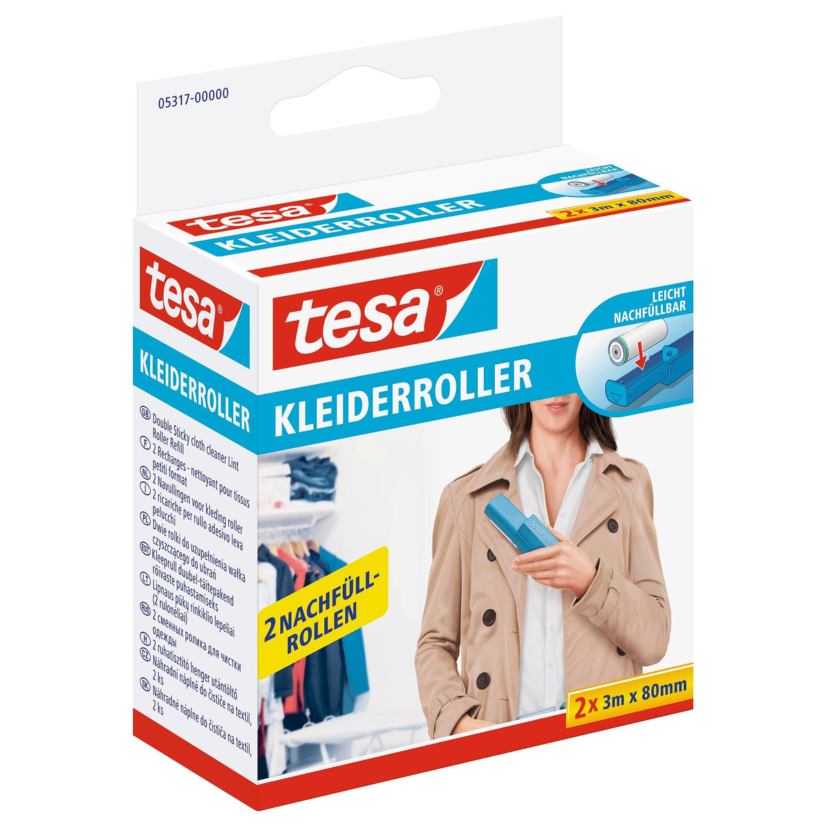 tesa Lint Remover Clothing Refill, 2× Nachfüllung