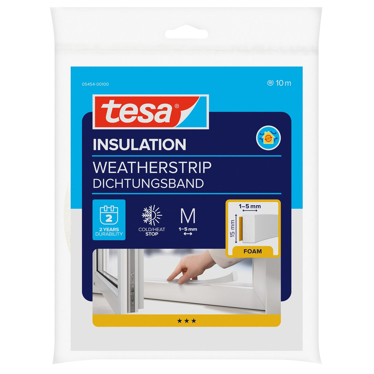 tesa INSULATION Dichtungsband, weiß 10 m x 15 mm