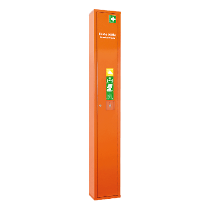 Stehschrank Erste-Hilfe-Trage orange