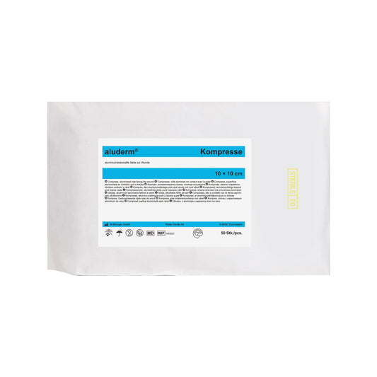 Obklady aluderm® 50 kusů ve sterilním sáčku, 10 x 10 cm
