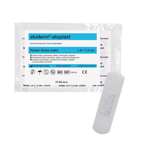 aluderm®-aluplast stabil proužky 1,9 x 7,2 cm, 10 kusů