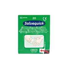 Čisticí ubrousky na rány Salvequick – krabička po 20 kusech, karton po 20 kusech