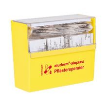 Zásobník na náplasti, žlutý, aluderm®-aluplast, naplněný