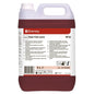Pětilitrový kanystr Diversey TASKI Sani Cid conc Sanitární čistič (vysoce koncentrovaný na bázi kyseliny citronové) od Diversey Deutschland GmbH & Co. OHG; červená kapalina, podrobný štítek, ideální pro odstranění vápenatých usazenin.