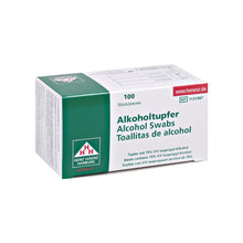 Krabička s 100 kusy alkoholových tamponů