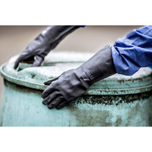 NITRAS BLACK BARRIER, ochranné rukavice proti chemikáliím, černé