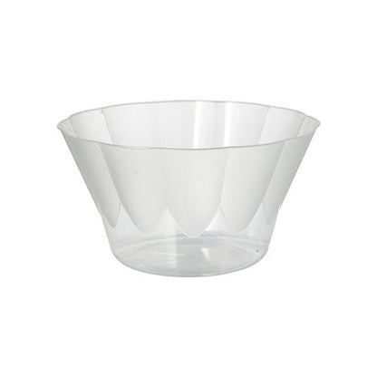 Starpak 10 misk na zmrzlinu a dezerty kulaté 400 ml, Ø 12 cm, 7 cm průhledné plastové misky (10 kusů) mají mírně rozšířené boky a ploché dno, ideální pro dezerty, zobrazené na jednoduchém bílém pozadí.
