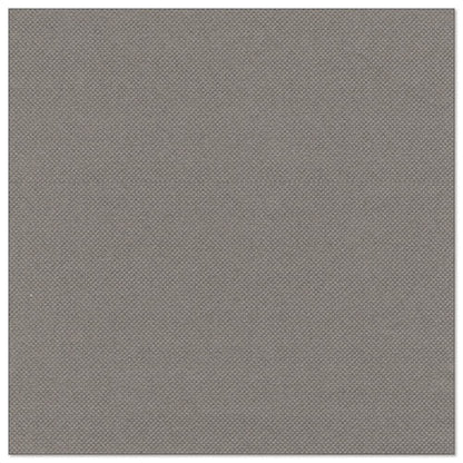 Čtvercový, středně šedý látkový vzor s jemnou tkanou strukturou, podobný PAPSTAR 50 ubrouskům "ROYAL Collection" 1/4-sklad 40 x 40 cm šedé barvy od PAPSTAR GmbH. Povrch je rovnoměrně zbarvený s čistými, rovnými okraji.