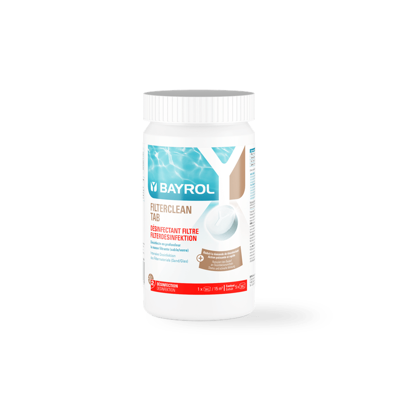 BAYROL Filterclean Tab 1 kg chlorové tablety pro dvojitou dezinfekci pískových filtrů | Dóza (1 kg) 