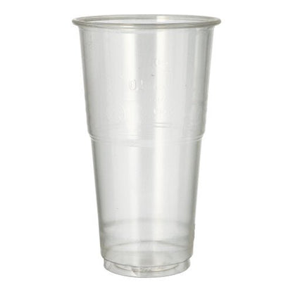 Kelímek na studené nápoje PLA "pure" průhledný s pěnovým okrajem (0,5 l) od společnosti PAPSTAR GmbH stojí vzpřímeně na bílém podkladu, je mírně zúžený a má srolovaný okraj - ekologická volba pro vaše nápoje.