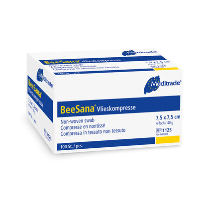 BeeSana® fleecový obklad, nesterilní, 4násobný, 40 g, 7,5 x 7,5 cm | Balení (100 kusů)