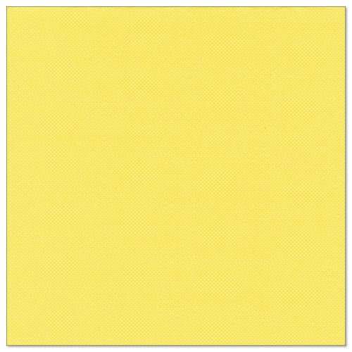Čtvercový, jednobarevný žlutý ubrousek - PAPSTAR 50 ubrousků "ROYAL Collection" 1/4-skládání 40 x 40 cm od PAPSTAR GmbH - je zobrazen na bílém pozadí, rovnoměrně zbarvený a bez jakýchkoli vzorů nebo značek.