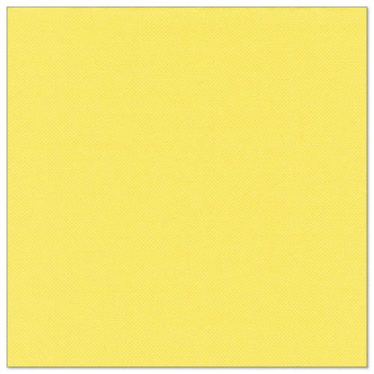 Čtvercový, jednobarevný žlutý ubrousek - PAPSTAR 50 ubrousků "ROYAL Collection" 1/4-skládání 40 x 40 cm od PAPSTAR GmbH - je zobrazen na bílém pozadí, rovnoměrně zbarvený a bez jakýchkoli vzorů nebo značek.