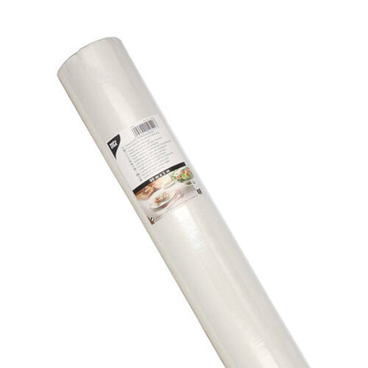 Rolka PAPSTAR papírového ubrusu s damaškovým vzorem 50 m x 1 m od PAPSTAR GmbH, obalená etiketou s detaily produktu, elegantním damaškovým vzorem a slavnostními obrázky jídel pro zvláštní příležitosti.