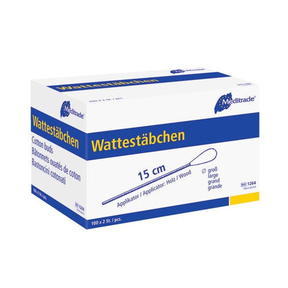 Vatové tampony, sterilně balené, délka: 15 cm