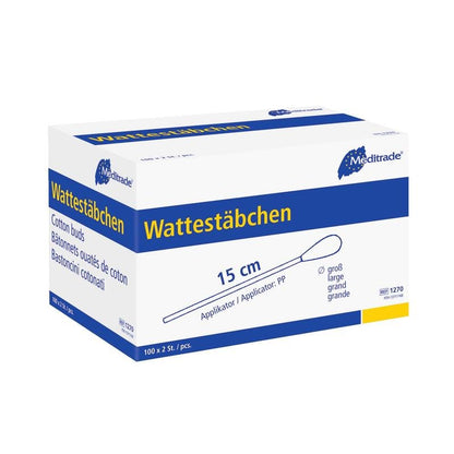 Vatové tampony, sterilně balené, délka: 15 cm