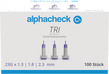 Bezpečnostní lancety Alphacheck TRI 23G | Balení (100 kusů)