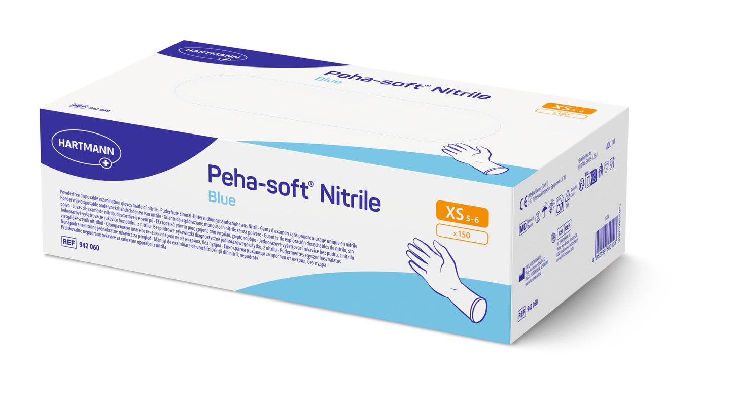 Peha-soft® nitrilová modrá XS P150 | Balení (150 kusů)