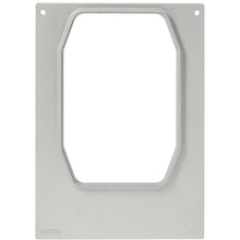 Eine rechteckige Metallkassette DF10/20 der Duni GmbH mit abgerundeten Ecken und einem achteckigen Ausschnitt, abgebildet auf weißem Hintergrund. Passend für PP-Schale HMR 840, 1035, 1395ml. In der unteren linken Ecke steht "140156". Packung (1 Stück).