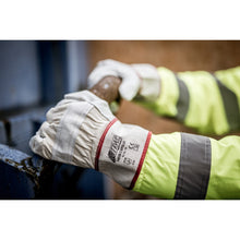 NITRAS APOLLO, celozrnné rukavice z hovězí kůže, barva přírodní / šedá