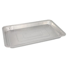 Starpak 3 Gastronorm-nádoba je obdélníková jednorázová pečicí forma z hliníku (5,2 l, 3,7 cm x 32,5 cm x 52,5 cm, 1/1), ideální pro profesionální kuchyně a prodává se v balení po 3 kusech se smršťovací fólií. Obrázek na bílém pozadí.