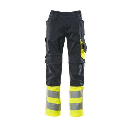 Kalhoty MASCOT® Leeds, černá modrá/hi-vis žlutá