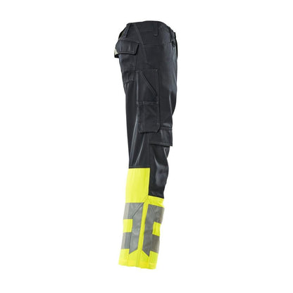 Kalhoty MASCOT® Leeds, černá modrá/hi-vis žlutá