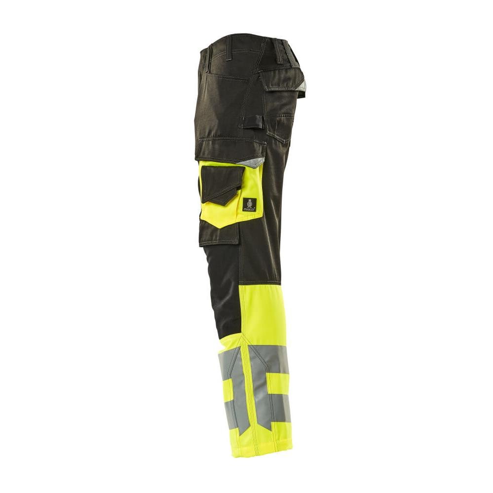 Kalhoty MASCOT® Leeds, černá/hi-vis žlutá