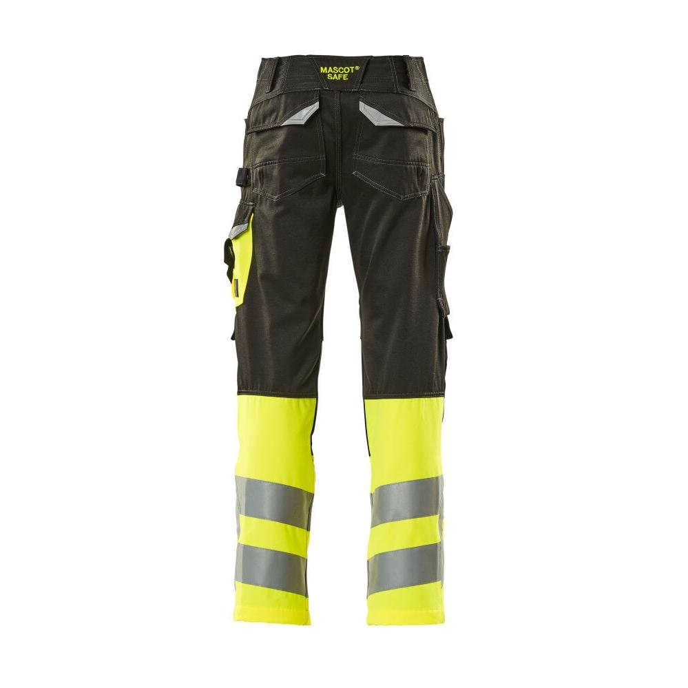 Kalhoty MASCOT® Leeds, černá/hi-vis žlutá