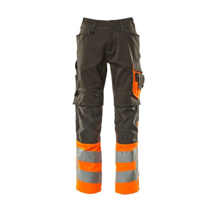 Kalhoty MASCOT® Leeds, tmavě antracitová/hi-vis oranžová