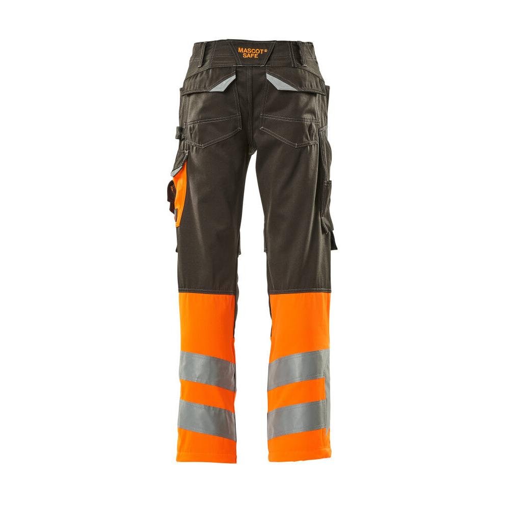 Kalhoty MASCOT® Leeds, tmavě antracitová/hi-vis oranžová