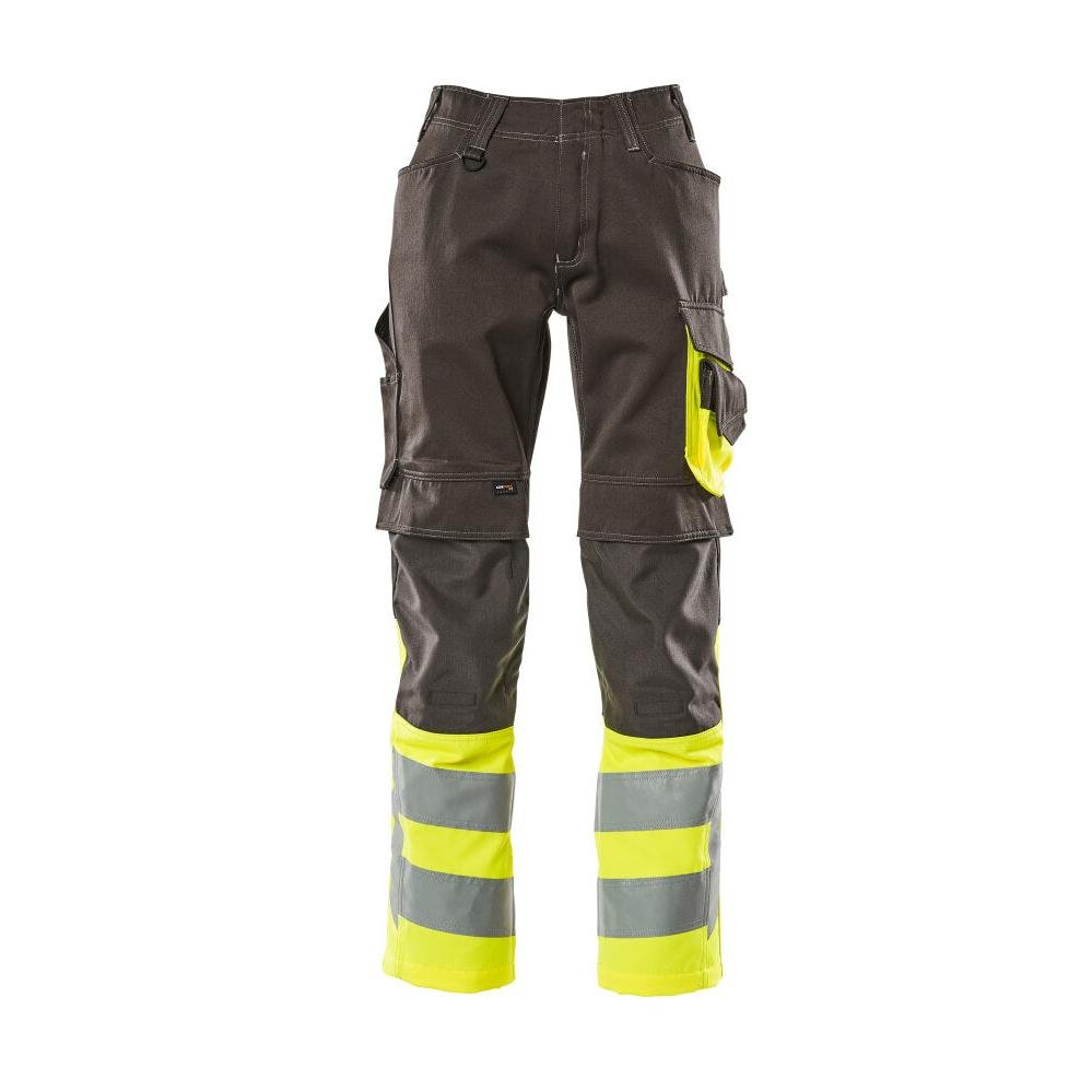 Kalhoty MASCOT® Leeds, tmavě antracitová/hi-vis žlutá