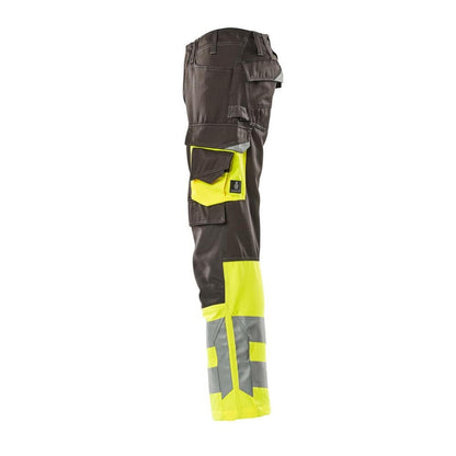 Kalhoty MASCOT® Leeds, tmavě antracitová/hi-vis žlutá