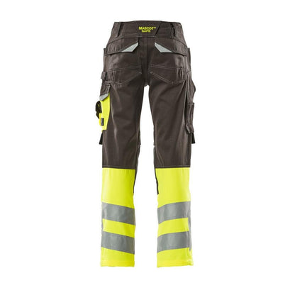 Kalhoty MASCOT® Leeds, tmavě antracitová/hi-vis žlutá