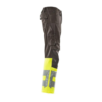 Kalhoty MASCOT® Leeds, tmavě antracitová/hi-vis žlutá