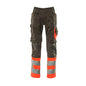 Kalhoty MASCOT® Leeds, tmavě antracitová/hi-vis červená