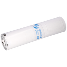 Die DEISS 16003 Rolle von EMIL DEISS KG (700x1100x0,06 mm, weiß, 25 Stück) ist als strapazierfähige weiße Folienrolle mit teils sichtbarem blauen Label vor heller Kulisse präsentiert.