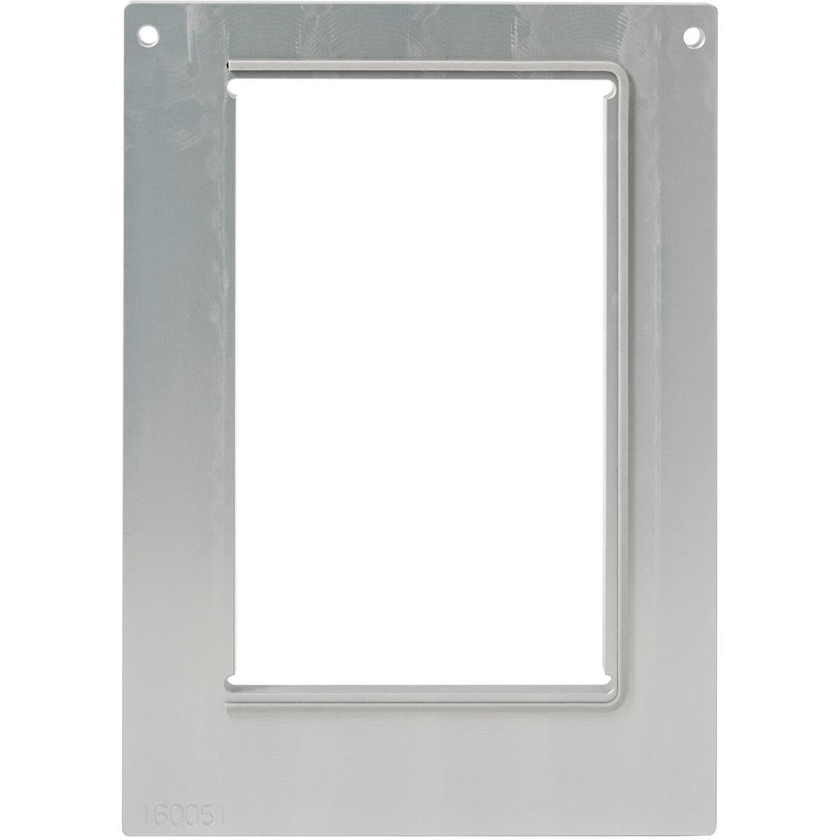 Obdélníkový kovový rám pro kazetu DF10/20 pro papírovou krabici, obdélníkový, M, 900 ml od Duni GmbH má velký centrální otvor a čtyři rohové otvory. Číslo 160051 je vyryto vlevo dole, na bílém pozadí.